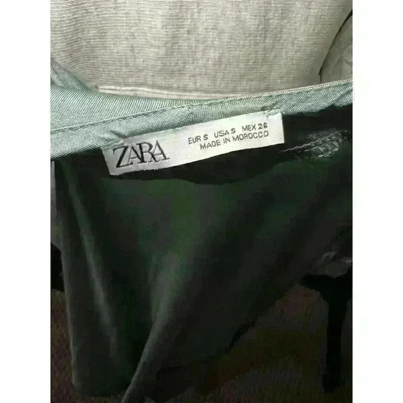 Zara Satin Cowl Neck Slip Dress Sage Green Long Sleeveless Size S - Picture 12 of 12